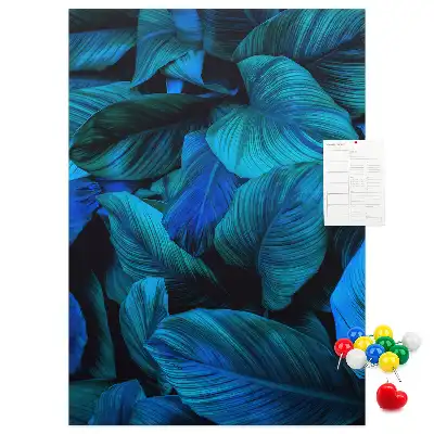 Korktafel mit tropischem Blättermotiv