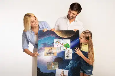Kork-Pinnwand mit Universum- und Galaxie-Motiv