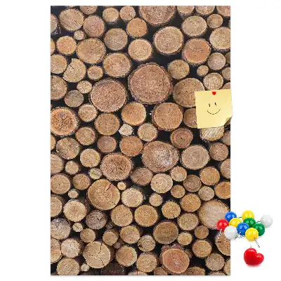 Korktafel aus Baumstammabschnitten