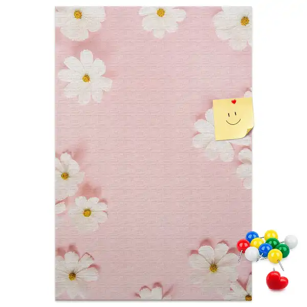 Kork-Pinnwand mit Wildblumen- und Gänseblümchen-Motiv