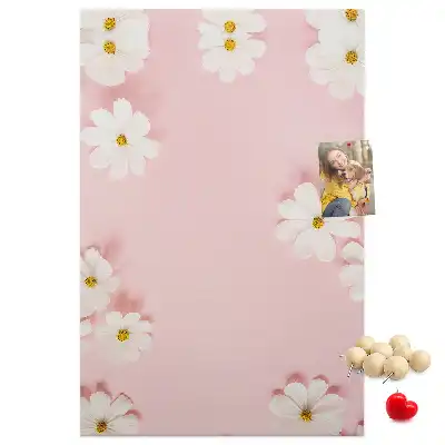 Kork-Pinnwand mit Wildblumen- und Gänseblümchen-Motiv