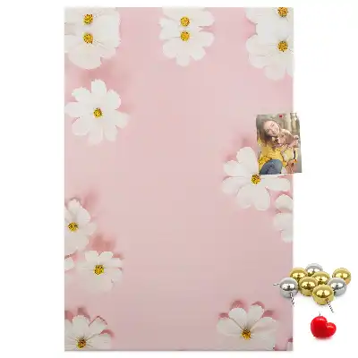 Kork-Pinnwand mit Wildblumen- und Gänseblümchen-Motiv