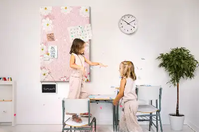 Kork-Pinnwand mit Wildblumen- und Gänseblümchen-Motiv