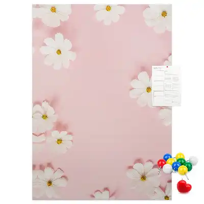 Kork-Pinnwand mit Wildblumen- und Gänseblümchen-Motiv