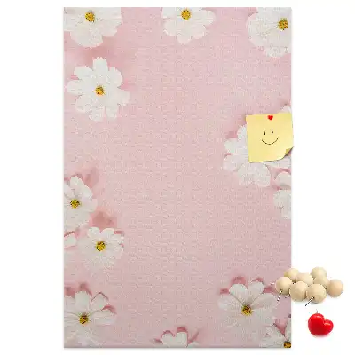 Kork-Pinnwand mit Wildblumen- und Gänseblümchen-Motiv