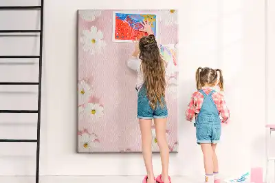 Kork-Pinnwand mit Wildblumen- und Gänseblümchen-Motiv