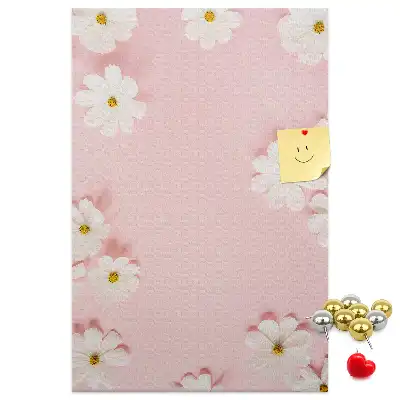 Kork-Pinnwand mit Wildblumen- und Gänseblümchen-Motiv