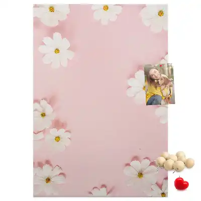Kork-Pinnwand mit Wildblumen- und Gänseblümchen-Motiv