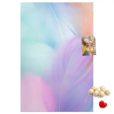 Korktafel Pastellfarbene Federn