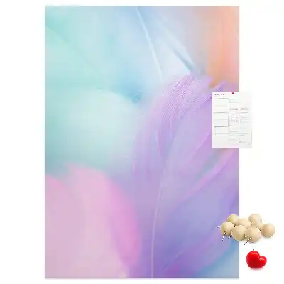 Korktafel Pastellfarbene Federn