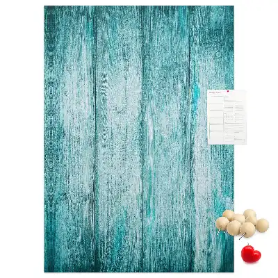 Blaue Kork-Pinnwand aus Holz