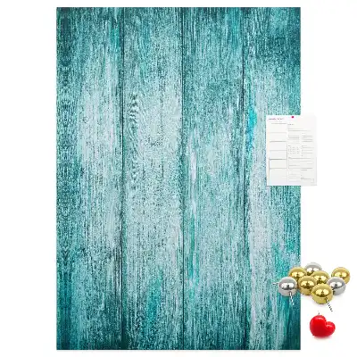 Blaue Kork-Pinnwand aus Holz
