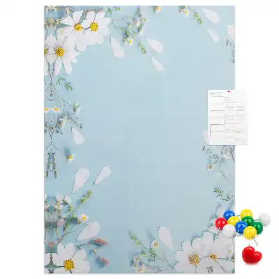 Korktafel Blumen am Ufer
