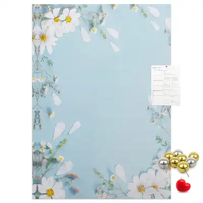 Korktafel Blumen am Ufer
