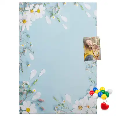 Korktafel Blumen am Ufer