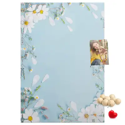 Korktafel Blumen am Ufer