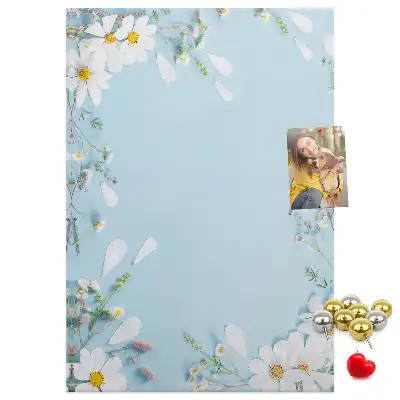 Korktafel Blumen am Ufer