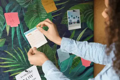 Korktafel mit Motiv exotische Blätter