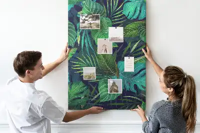 Korktafel mit Motiv exotische Blätter