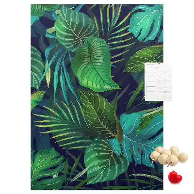 Korktafel mit Motiv exotische Blätter