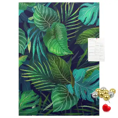 Korktafel mit Motiv exotische Blätter