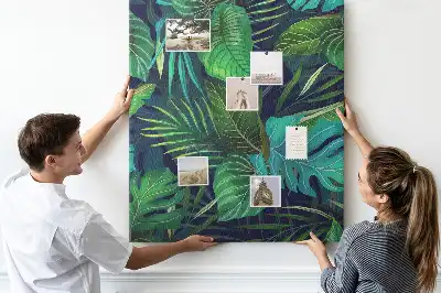 Korktafel mit Motiv exotische Blätter