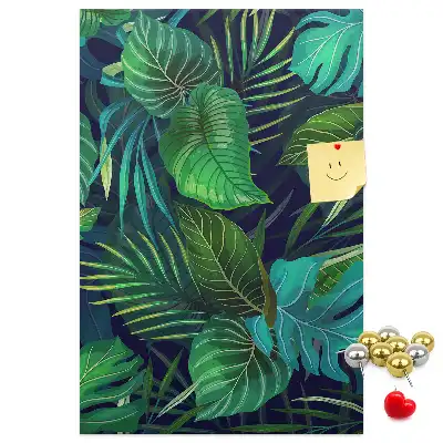 Korktafel mit Motiv exotische Blätter