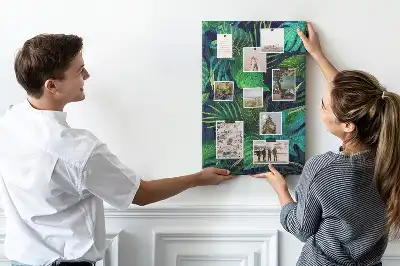 Korktafel mit Motiv exotische Blätter