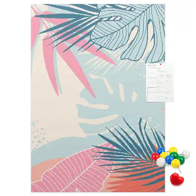 Pinnwand mit Blättermotiv in Pastelltönen