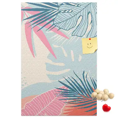 Pinnwand mit Blättermotiv in Pastelltönen