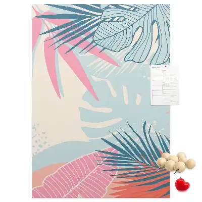 Pinnwand mit Blättermotiv in Pastelltönen