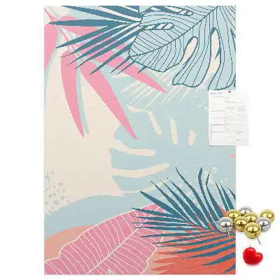 Pinnwand mit Blättermotiv in Pastelltönen