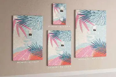 Pinnwand mit Blättermotiv in Pastelltönen