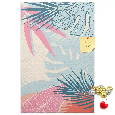 Pinnwand mit Blättermotiv in Pastelltönen