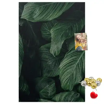 Pinnwand aus Kork mit Dschungel-Vegetationsblatt-Motiv