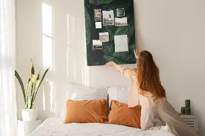 Pinnwand aus Kork mit Dschungel-Vegetationsblatt-Motiv
