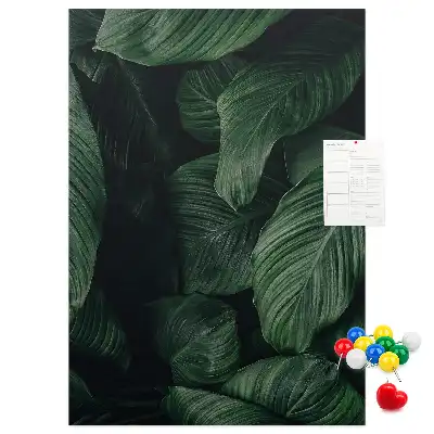 Pinnwand aus Kork mit Dschungel-Vegetationsblatt-Motiv