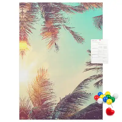 Kork-Pinnwand mit exotischem Palmenmotiv