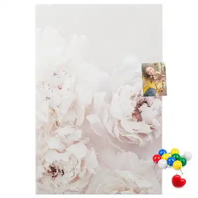 Korktafel mit Pfingstrosen Motiv