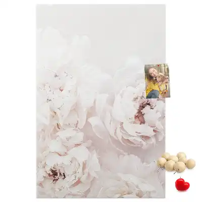 Korktafel mit Pfingstrosen Motiv
