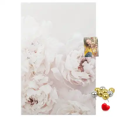 Korktafel mit Pfingstrosen Motiv