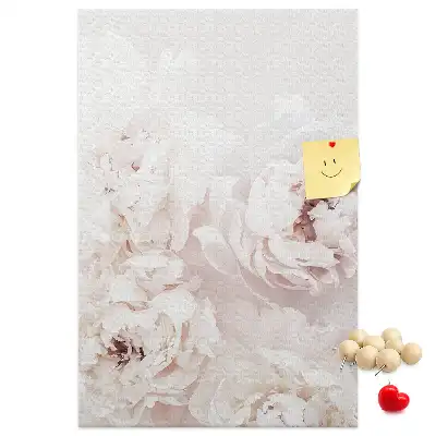Korktafel mit Pfingstrosen Motiv
