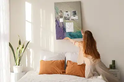 Korktafel in glänzender Marmor-Optik mit Glitzereffekt