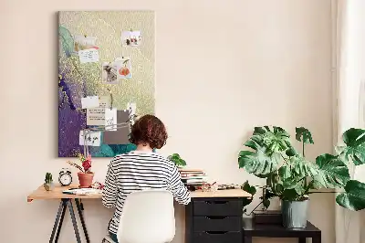 Korktafel in glänzender Marmor-Optik mit Glitzereffekt
