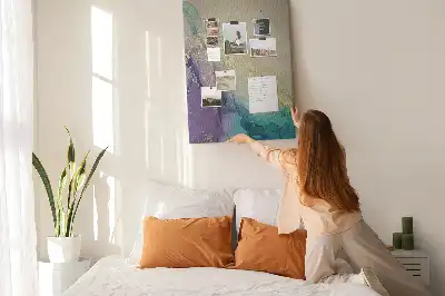 Korktafel in glänzender Marmor-Optik mit Glitzereffekt