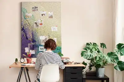 Korktafel in glänzender Marmor-Optik mit Glitzereffekt