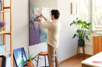 Korktafel in glänzender Marmor-Optik mit Glitzereffekt