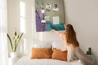 Korktafel in glänzender Marmor-Optik mit Glitzereffekt