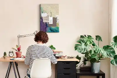 Korktafel in glänzender Marmor-Optik mit Glitzereffekt