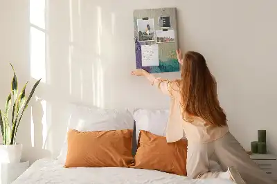 Korktafel in glänzender Marmor-Optik mit Glitzereffekt